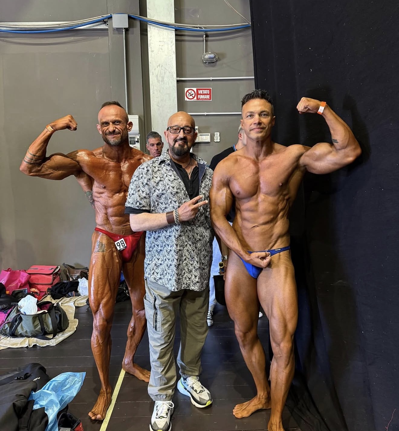 Luigi con gli atleti in gara